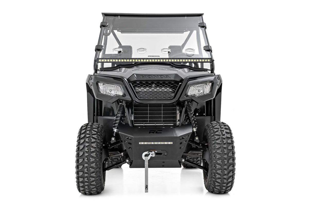Winch Plate 4500-LB Winch 10 Inch Black Slimline Honda Pioneer 520 Rough Country