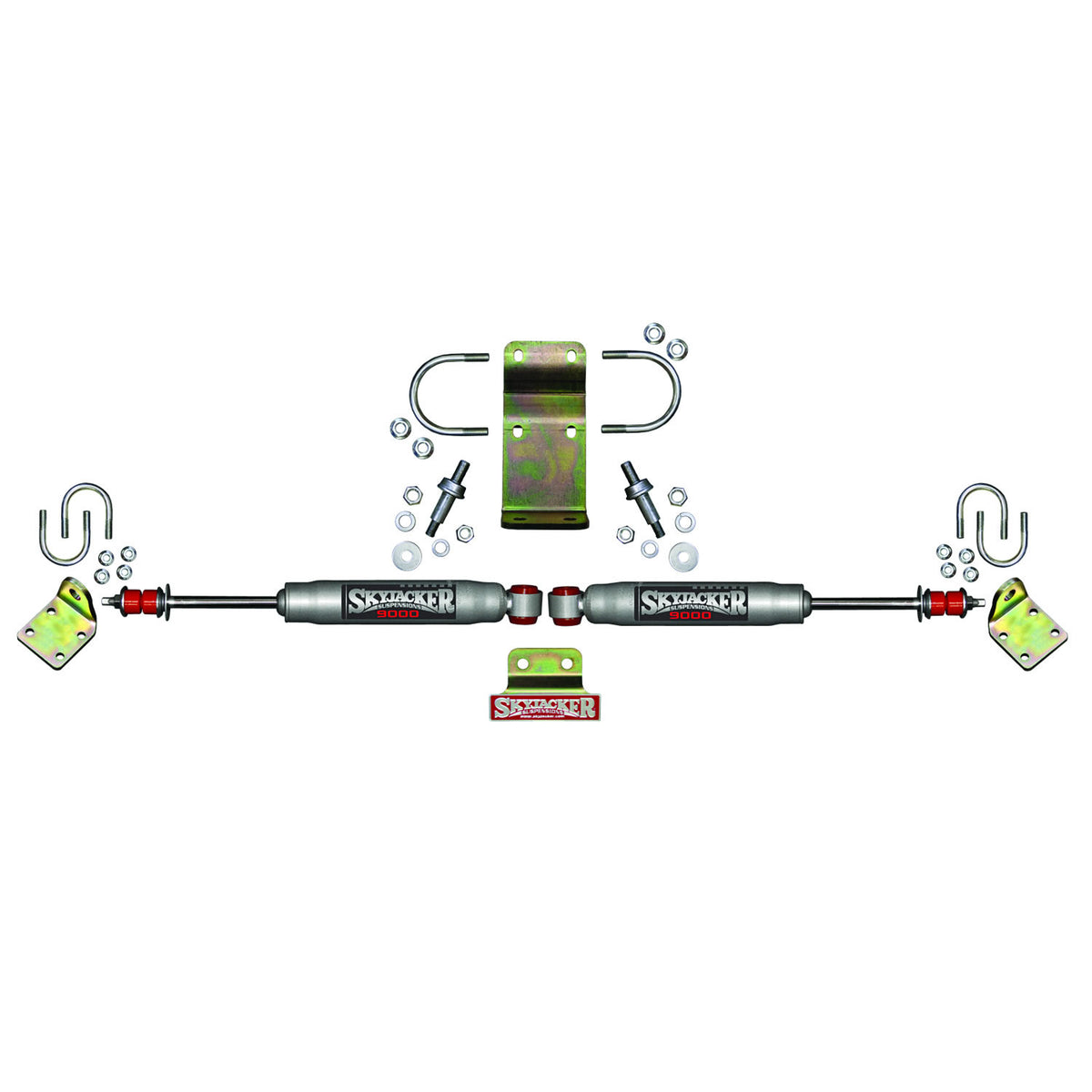Steering Stabilizer Dual Kit Hardware Boots Not Incl. Due To Clearance Issues Silver Skyjacker