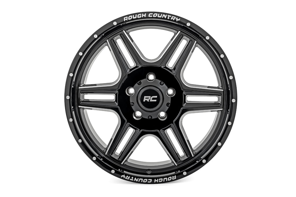 92 Series Wheel Machined One-Piece Gloss Black 18x9 Rough Country