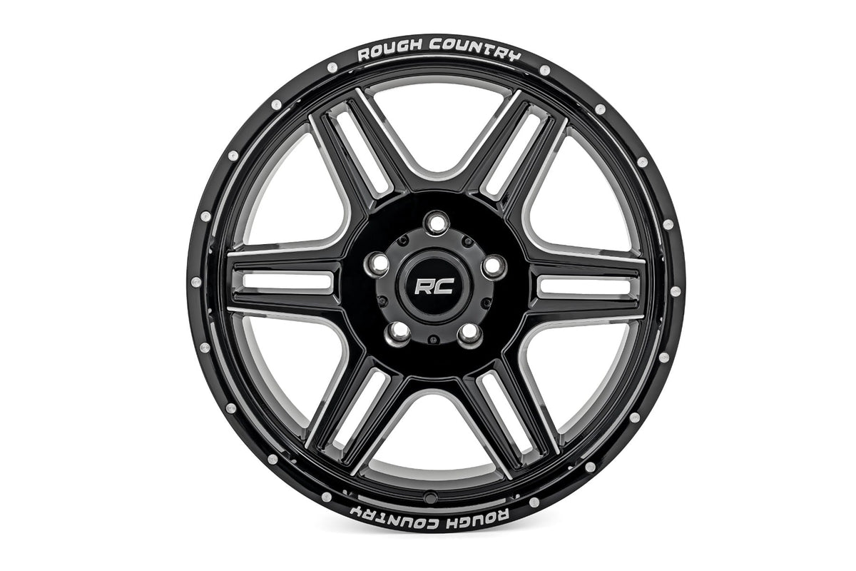92 Series Wheel Machined One-Piece Gloss Black 18x9 Rough Country