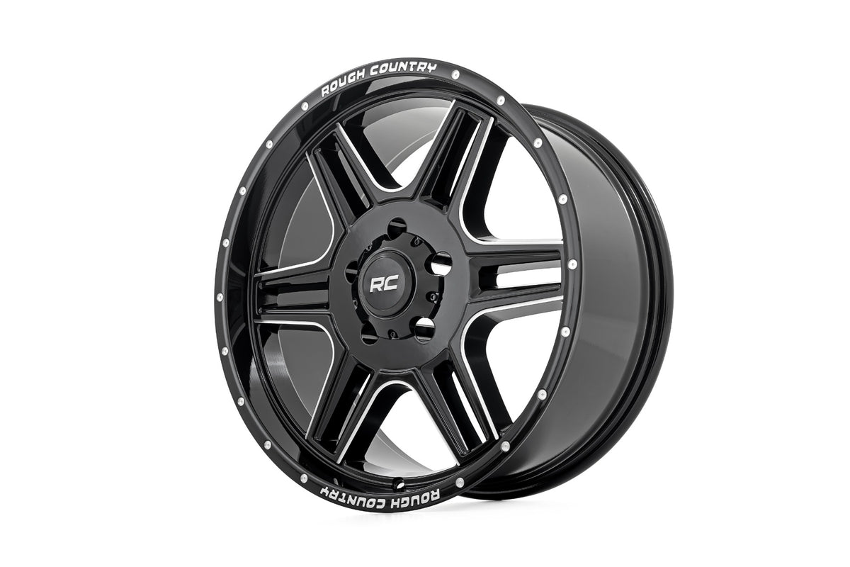 92 Series Wheel Machined One-Piece Gloss Black 20x9 Rough Country
