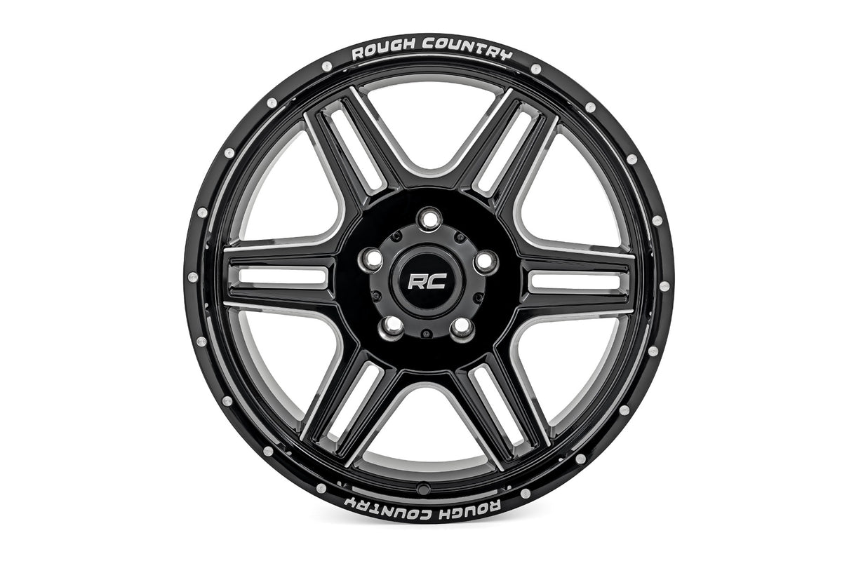 92 Series Wheel Machined One-Piece Gloss Black 20x9 Rough Country