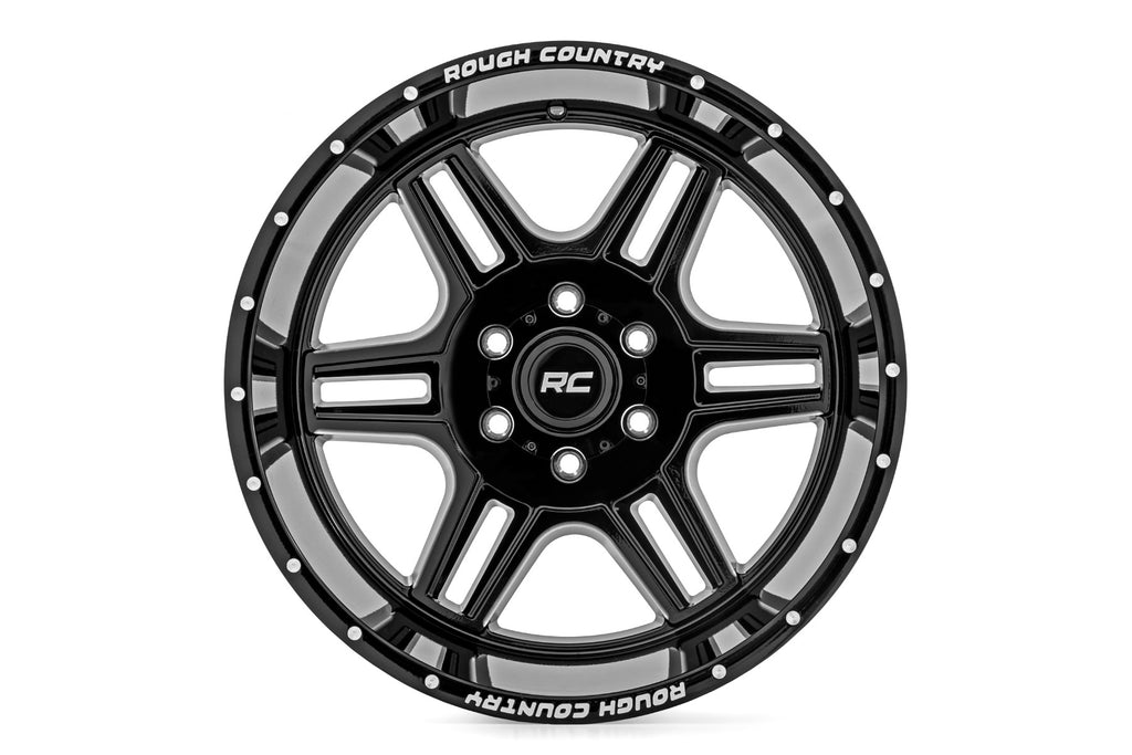 92 Series Wheel Machined One-Piece Gloss Black 20x12 Rough Country