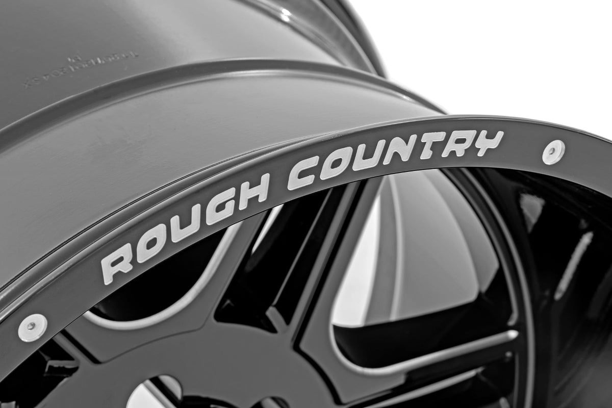 92 Series Wheel Machined One-Piece Gloss Black 20x12 Rough Country