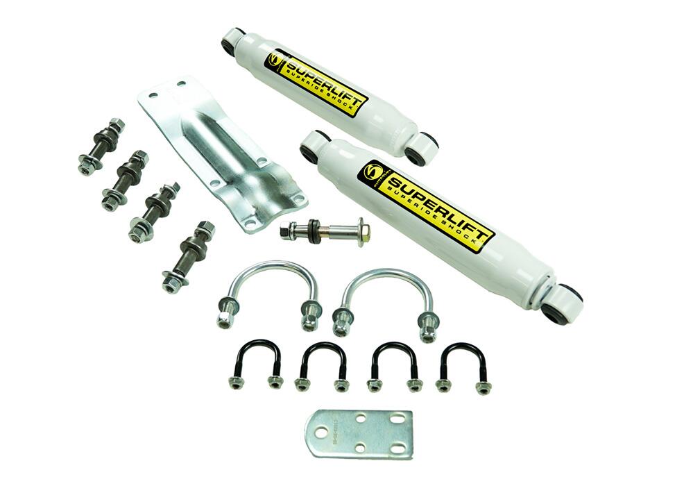 Dual Steering Stabilizer Kit 1973-1991 GM 1/2 and 3/4 Ton Solid Axle and 1969-1993 Dodge 1/2 and 3/4 Ton 4WD Vehicles Superlift