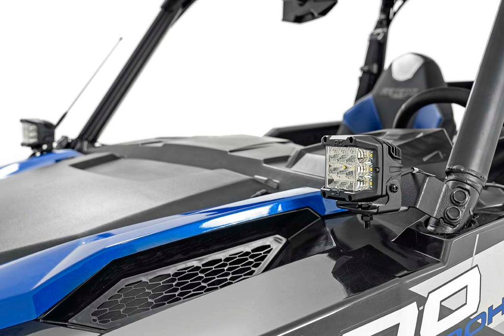 LED Light Kit Cage Mount 3 Inch OSRAM Wide Angle Polaris General XP 4 1000 Rough Country
