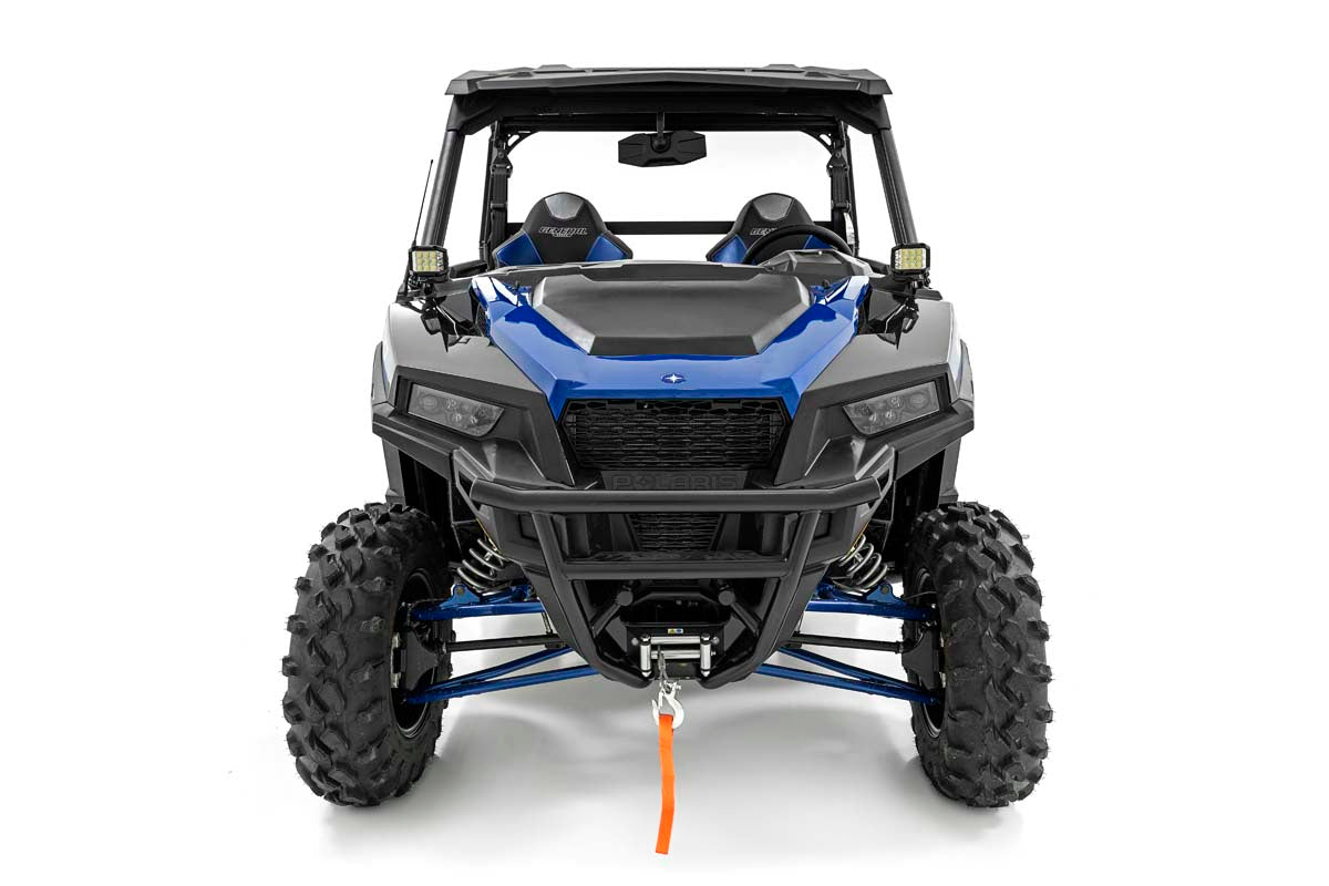 LED Light Kit Cage Mount 2 Inch Black Pair White DRL Polaris General XP 4 1000 Rough Country