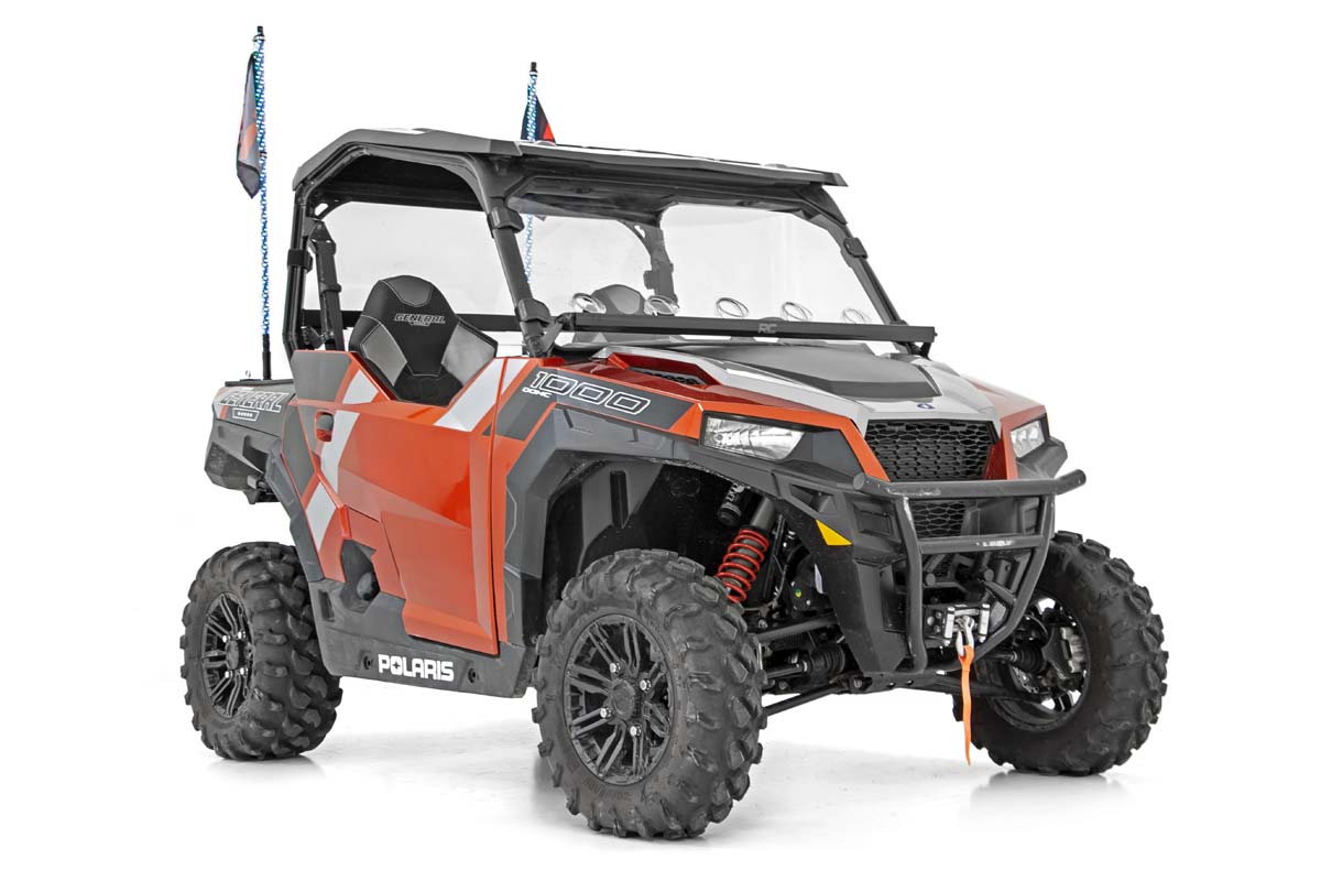 Whip Mount Bed 4 Foot Multl-Color LED Whip Pair Polaris General/Ranger 1000/Ranger XP 900/1000 Rough Country