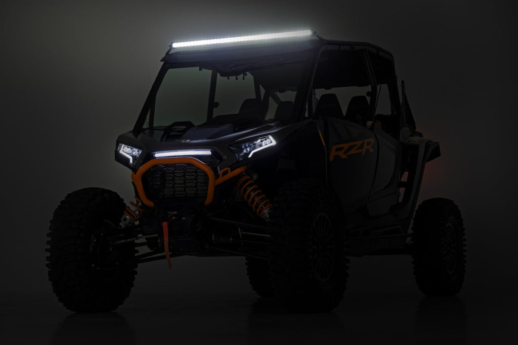LED Light Kit Front Mount 40 Inch Black-Series Single Row Polaris RZR XP 4 1000 (2024) Rough Country
