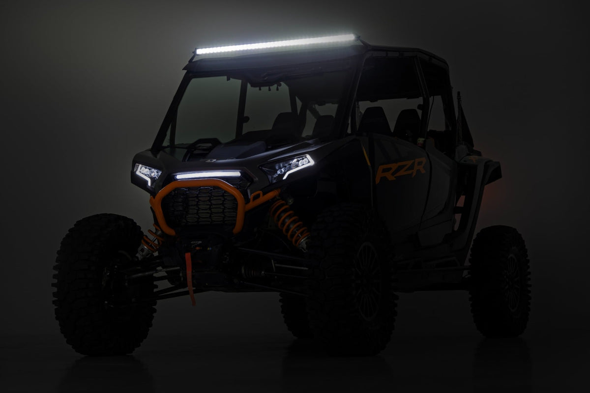 LED Light Kit Front Mount 40 Inch Black-Series Single Row Polaris RZR XP 4 1000 (2024) Rough Country