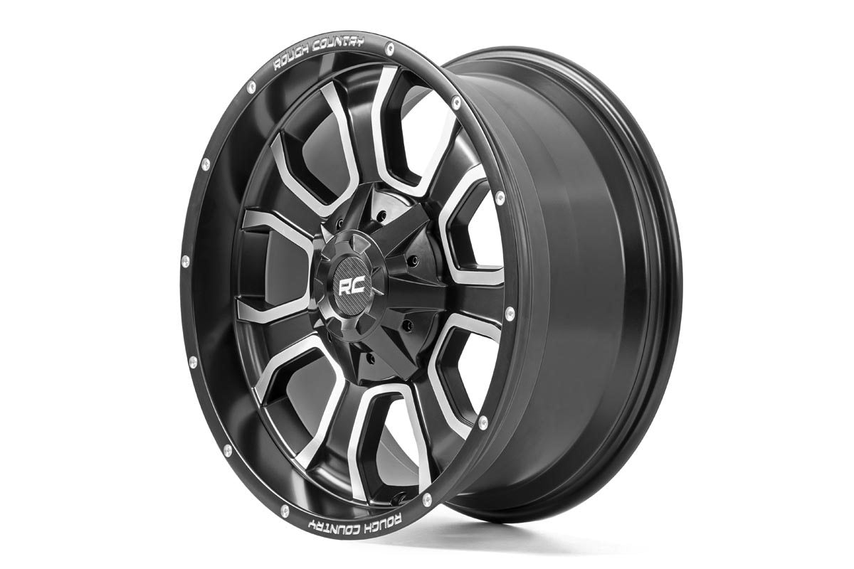 93 Series Wheel One-Piece Machined Black 20x10 Rough Country