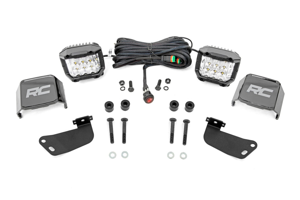 LED Light Kit Front Mount 3 Inch Chrome Pair Wide Angle Segway 570 F Rough Country
