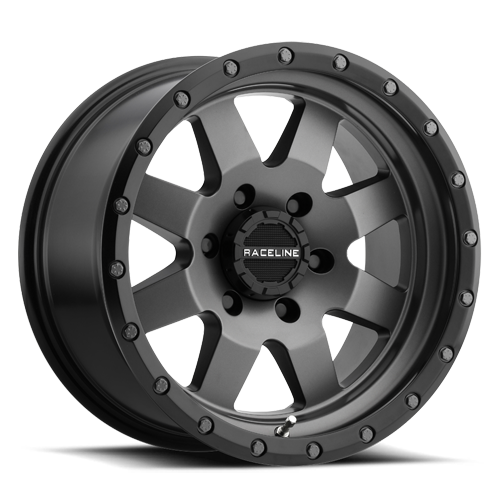 Aluminum Wheels 17x9 Defender 935G Gunmetal Gray Multi Spoke -12 Offset 5 on 139.7 Bolt Pattern 107.95 Bore Raceline