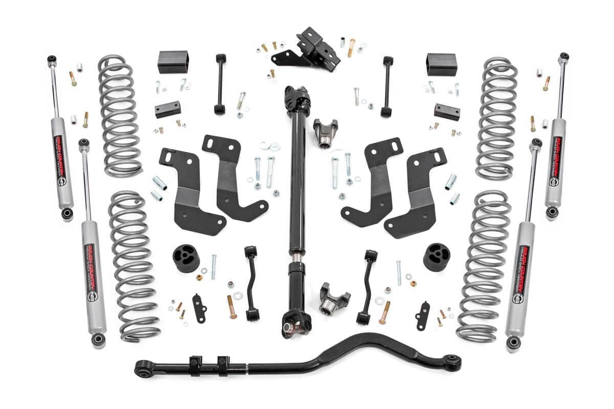 3.5 Inch Lift Kit C/A Drop FR D/S Rubicon Jeep Wrangler Unlimited 4WD (24-26) Rough Country