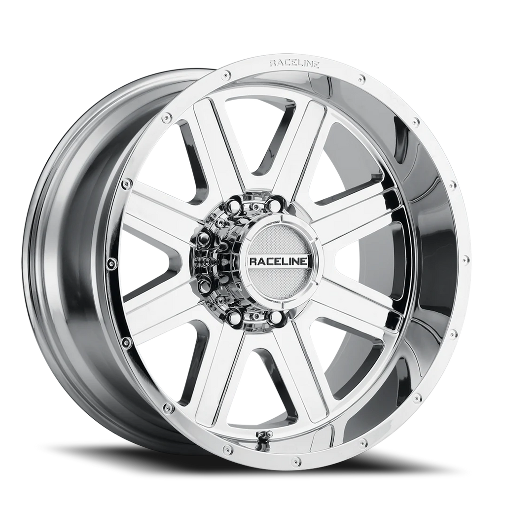 Aluminum Wheels 16x8 Hostage 940C Chrome 0 Offset 5 on 127 Bolt Pattern 78.1 Bore Raceline