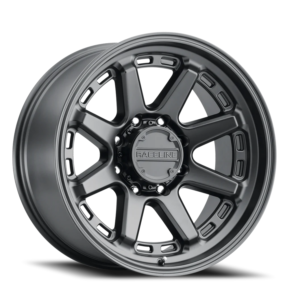 Aluminum Wheels 20x9 Scout 947B Satin Black 0 Offset 8 on 170 Bolt Pattern 125.2 Bore Raceline
