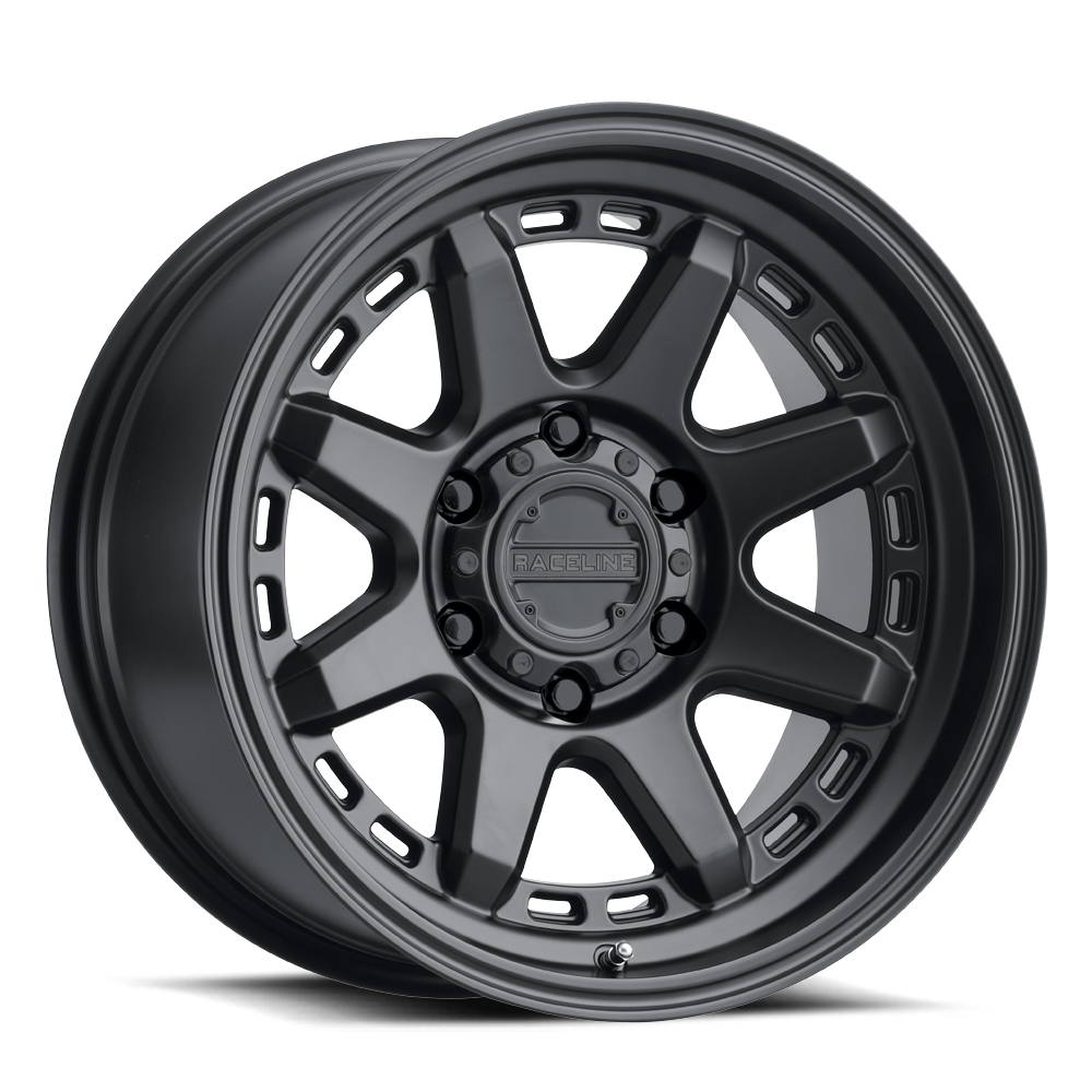 Aluminum Wheels 16x8 Scout 947B Satin Black 0 Offset 6 on 139.7 Bolt Pattern 106.1 Bore Raceline