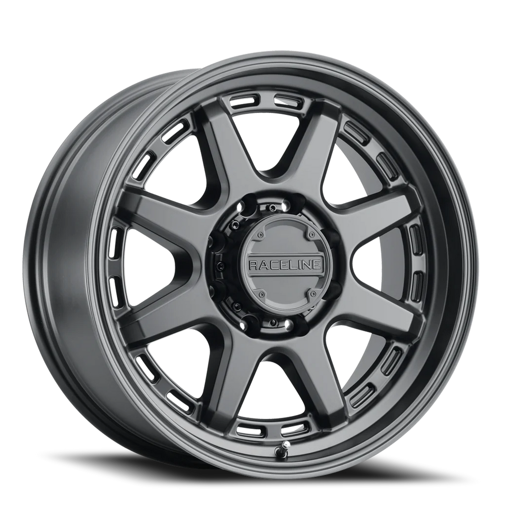 Aluminum Wheels 16x8 Scout 947B Satin Black -6 Offset 8 on 170 Bolt Pattern 125.2 Bore Raceline
