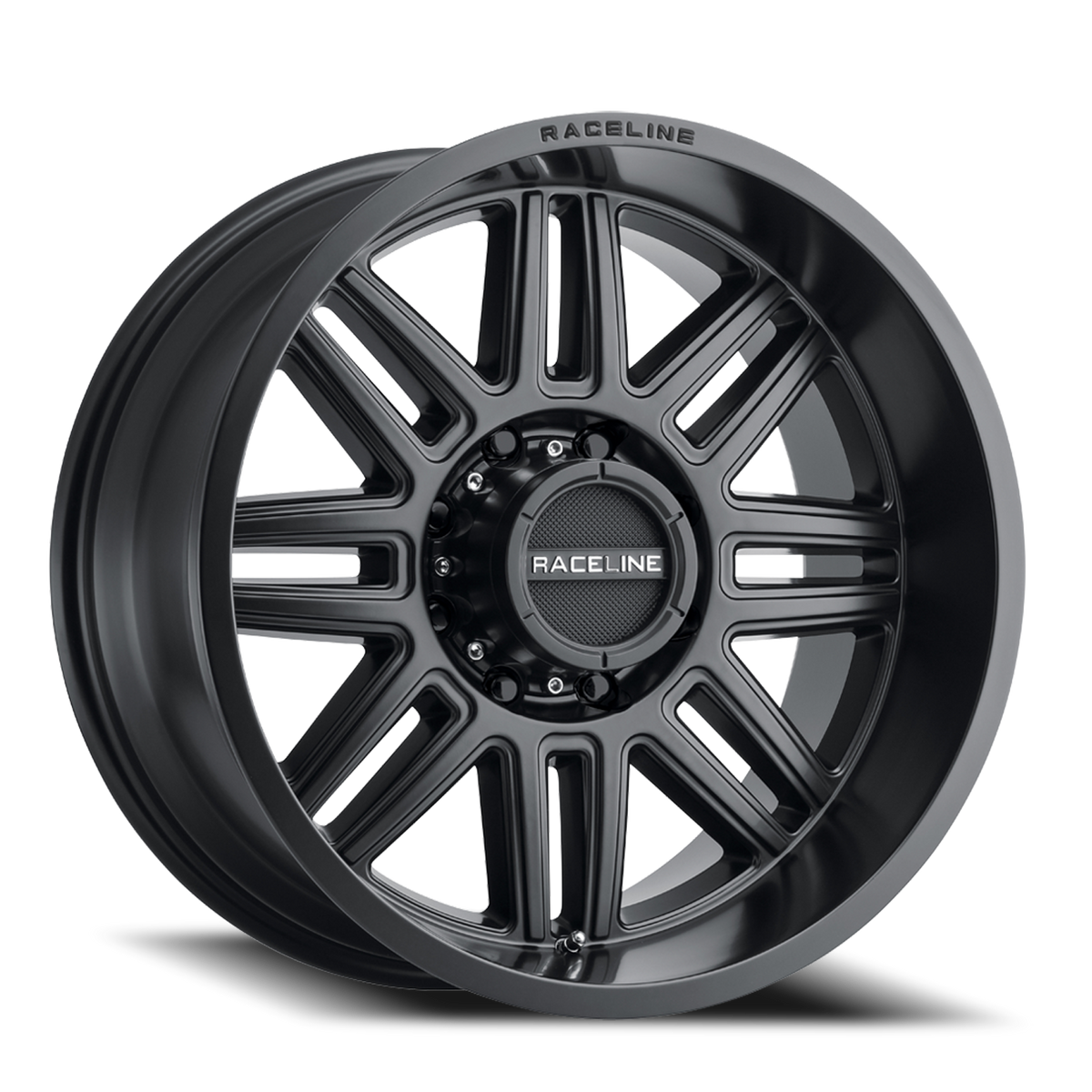 Aluminum Wheels 16x8 Split 948B Satin Black 0 Offset 8 on 165.1 Bolt Pattern 125.2 Bore Raceline
