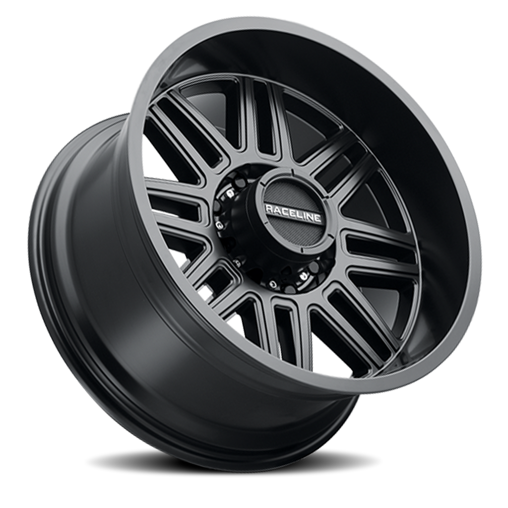 Aluminum Wheels 16x8 Split 948B Satin Black 0 Offset 8 on 165.1 Bolt Pattern 125.2 Bore Raceline