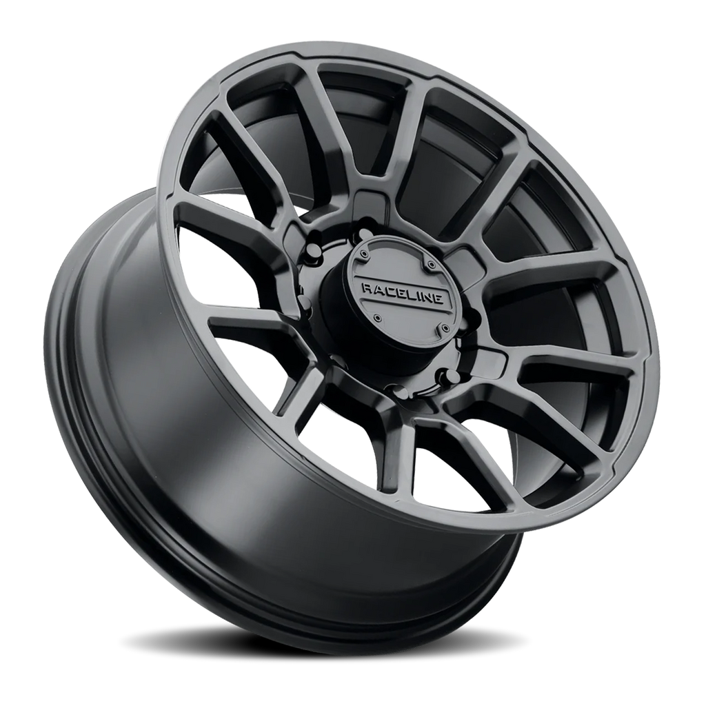 Aluminum Wheels 20x10 Gauge 950B Satin Black Multi Spoke -19 Offset 8 on 180 Bolt Pattern 124.2 Bore Raceline