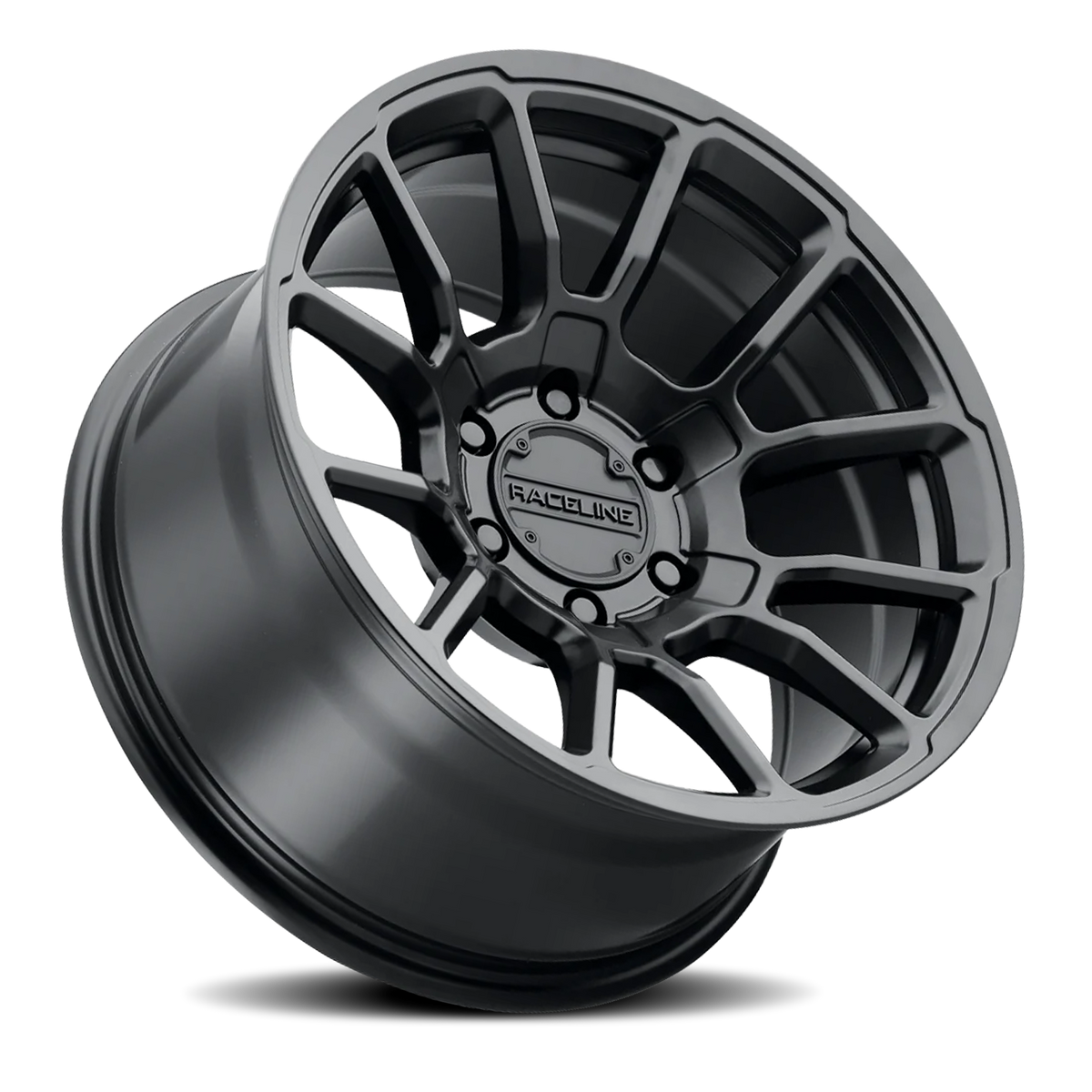Aluminum Wheels 15x8 Gauge 950B Satin Black Multi Spoke -24 Offset 6 on 139.7 Bolt Pattern 106.1 Bore Raceline