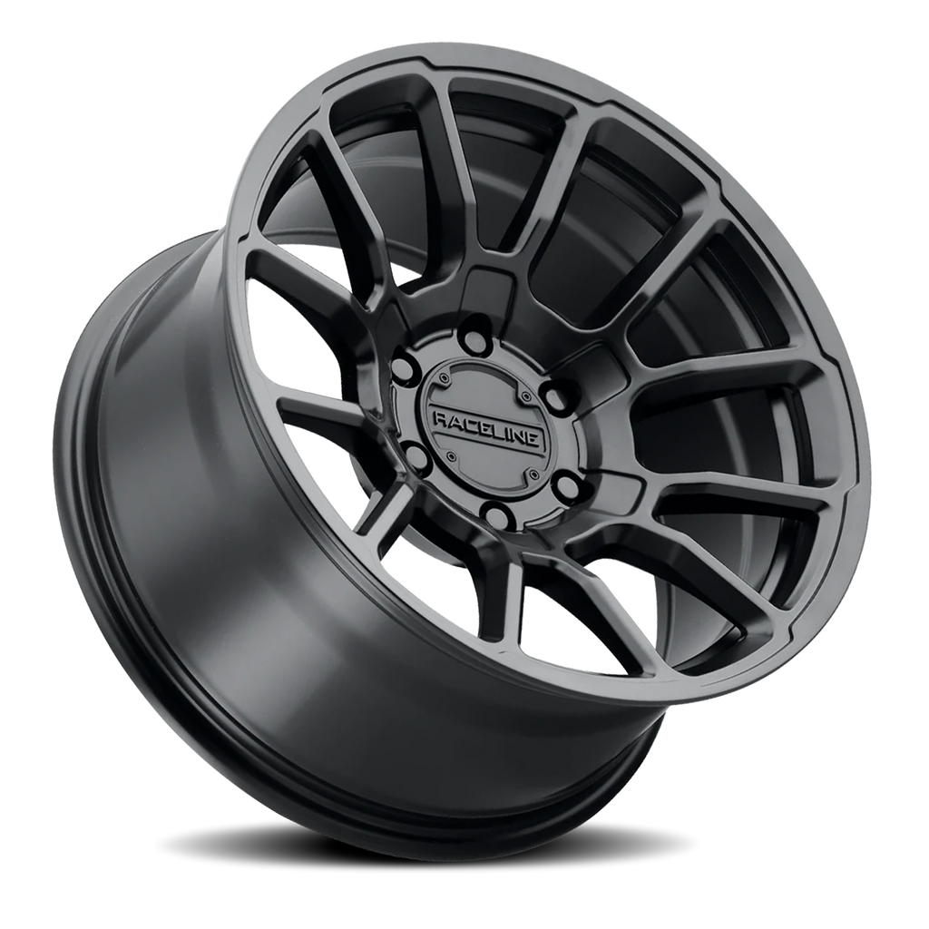 Aluminum Wheels 17x8.5 Gauge 950B Satin Black Multi Spoke 0 Offset 5 on 150 Bolt Pattern 110.3 Bore Raceline