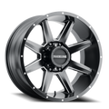 Aluminum Wheels 20x9 Stryker 954M Milled-Dimples Satin Black 18 Offset 8 on 180 Bolt Pattern 124.2 Bore Raceline