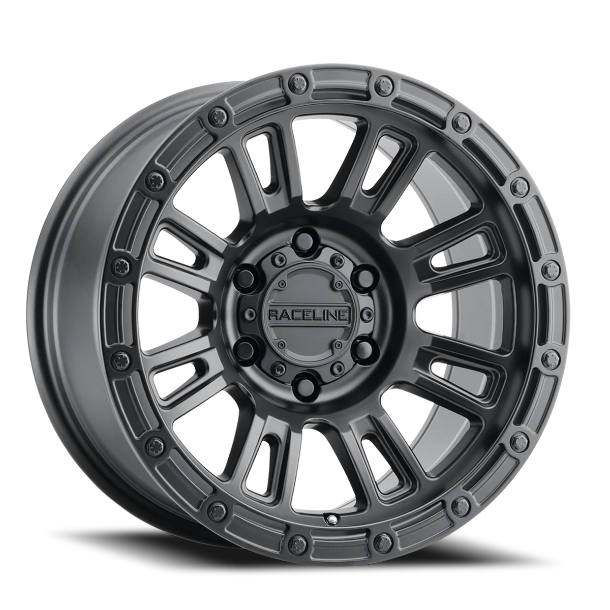 Aluminum Wheels 17x8.5 Compass 956B Satin Black 0 Offset 6 on 139.7 Bolt Pattern 106.1 Bore Raceline