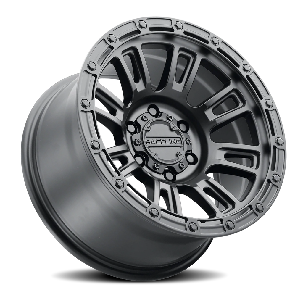Aluminum Wheels 17x9 Compass 956B Satin Black -12 Offset 6 on 139.7 Bolt Pattern 106.1 Bore Raceline
