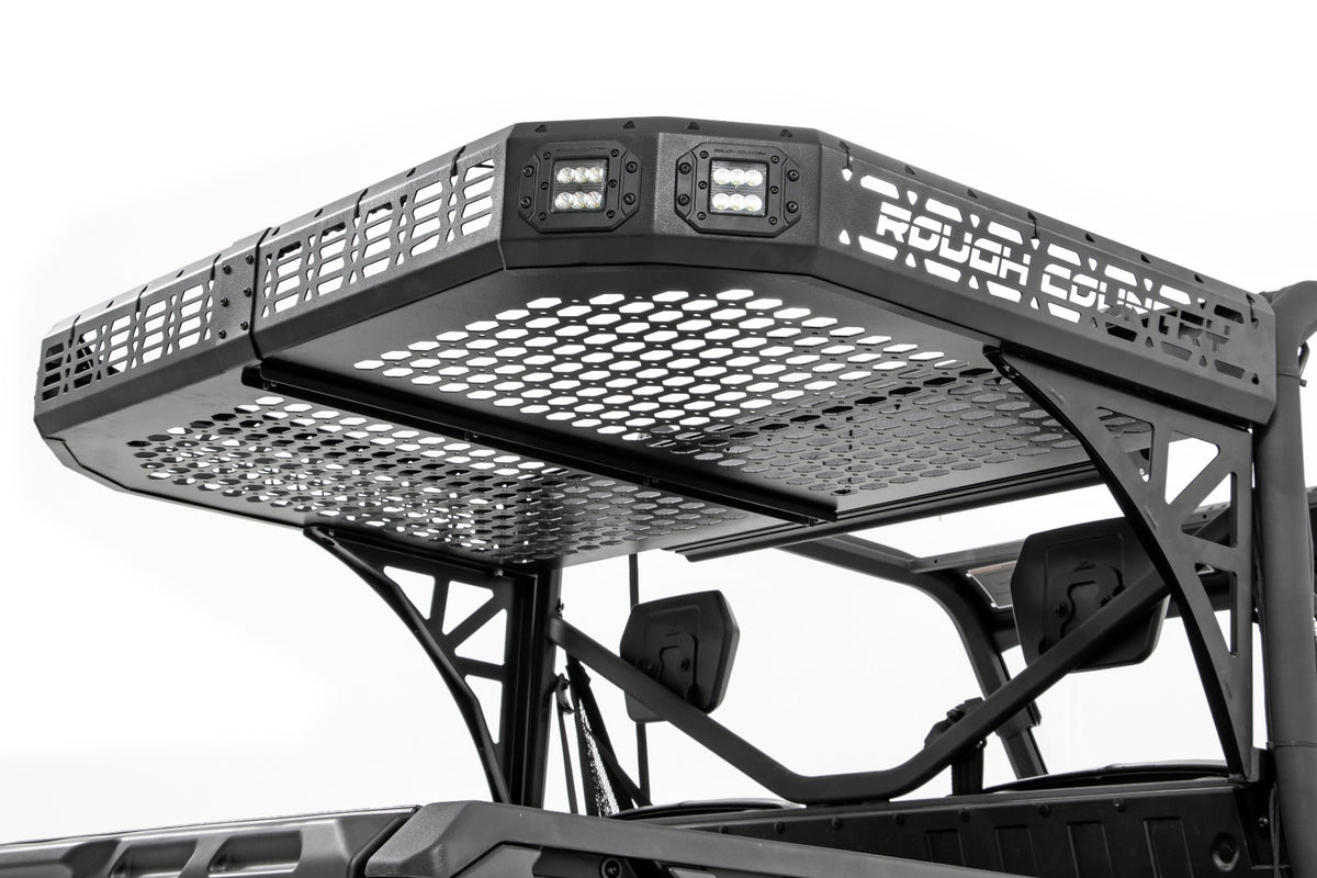 Cargo Rack Dual 2 Inch Black LED Pairs Flush Mount Can-Am Defender HD 5/HD 8/HD 9/HD 10 Rough Country