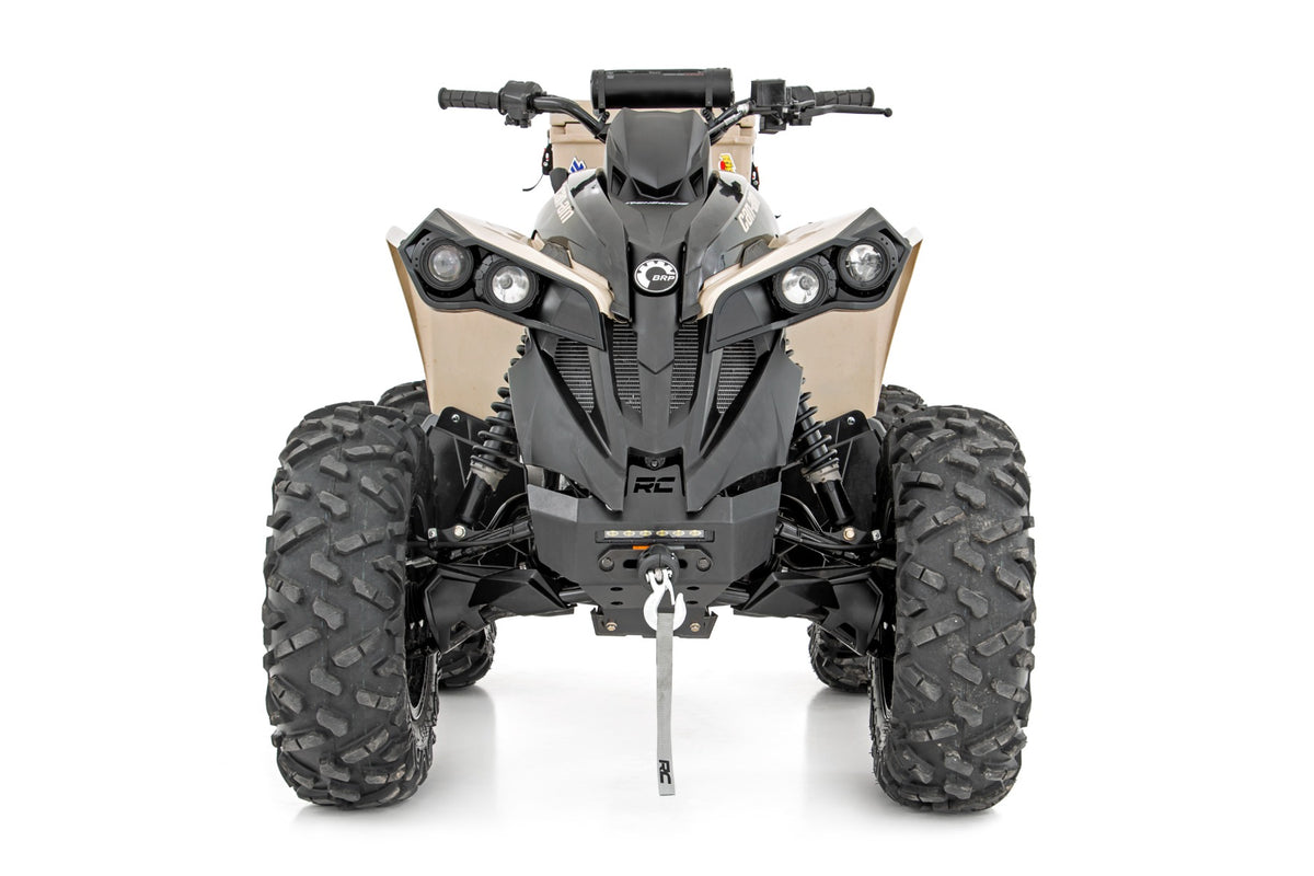 Winch Bumper 4500-Lb Winch Black Series LED 6 Inch Light Can-Am Renegade 1000/Renegade 500 Rough Country