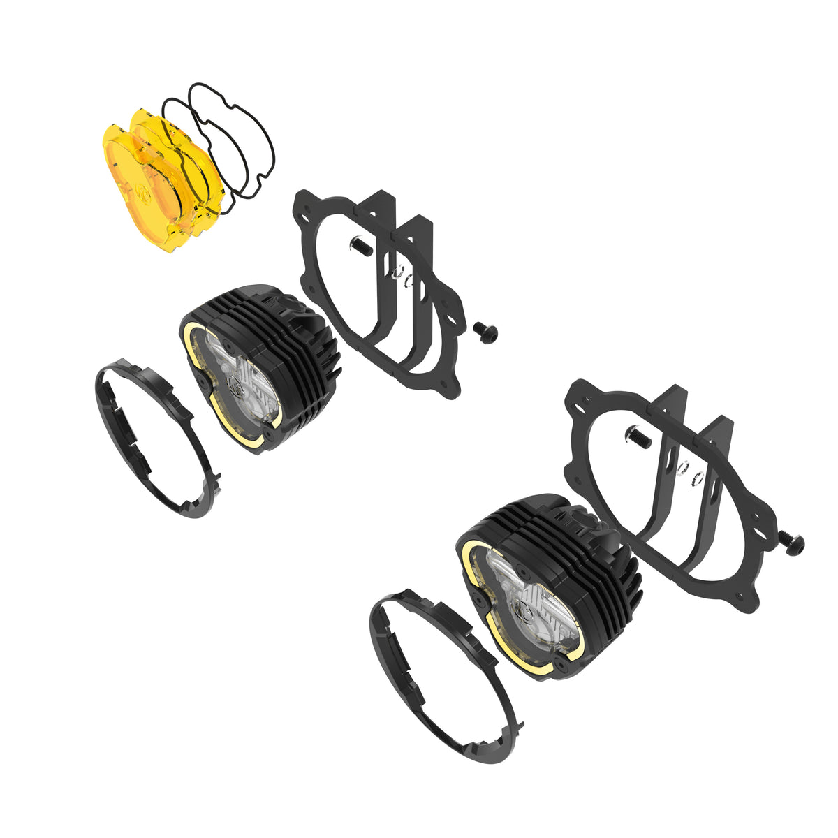 KC Flex Era 3 LED DM SAE Fog 2- Light Master Kit 07-23 Jeep JK JL JT Plastic Bumper KC HiLiTES