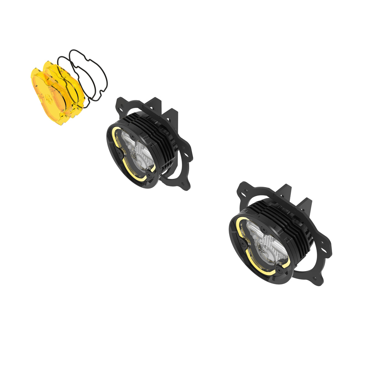 KC Flex Era 3 LED DM SAE Fog 2- Light Master Kit 07-23 Jeep JK JL JT Plastic Bumper KC HiLiTES