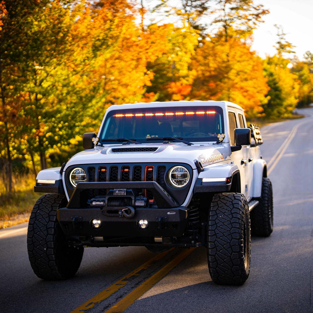 KC Flex Era 3 LED DM SAE Fog 2- Light Master Kit 10-24 Jeep JK JL JT Winch Bumper KC HiLiTES