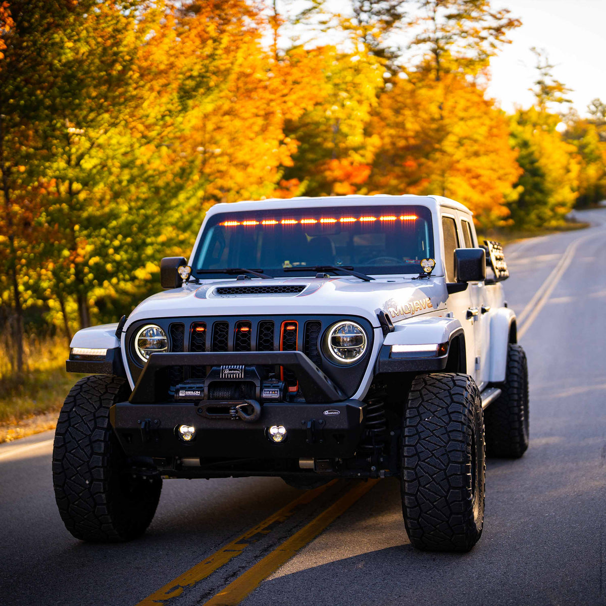 KC Flex Era 3 LED DM SAE Fog 2- Light Master Kit 10-24 Jeep JK JL JT Winch Bumper KC HiLiTES