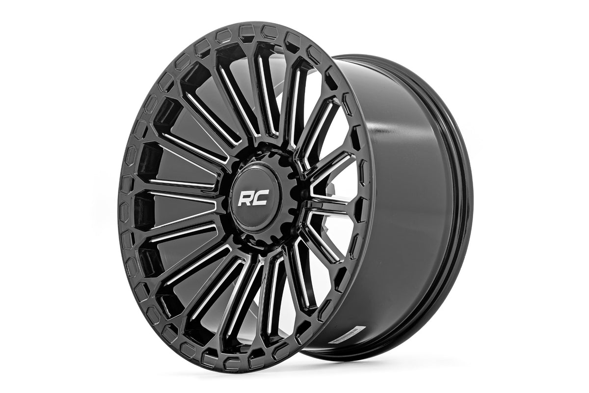 97 Series Wheel One-Piece Gloss Black 20x10 6x5.5 -25mm Rough Country