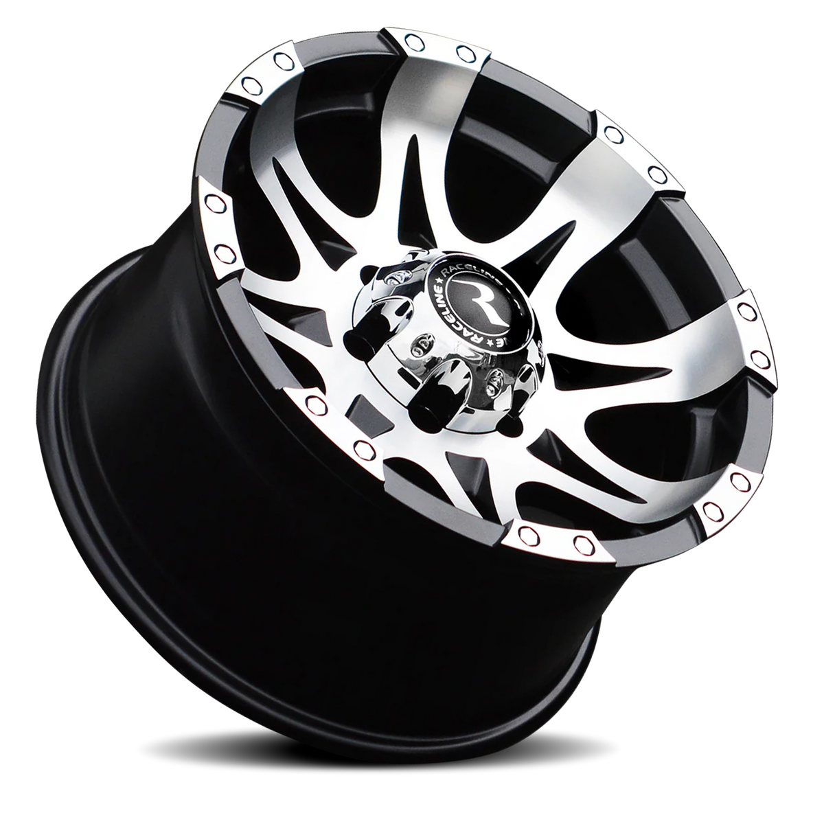 Aluminum Wheels 18x9 Raptor 982 Machined Face Black 20 Offset 8 on 165.1 Bolt Pattern 125 Bore Raceline