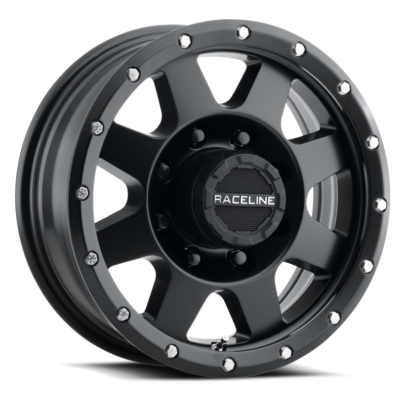 Raceline 935B Defender 15x5in / 5x114.3 BP / 0mm Offset / 3.19mm Bore - Satin Black Wheel