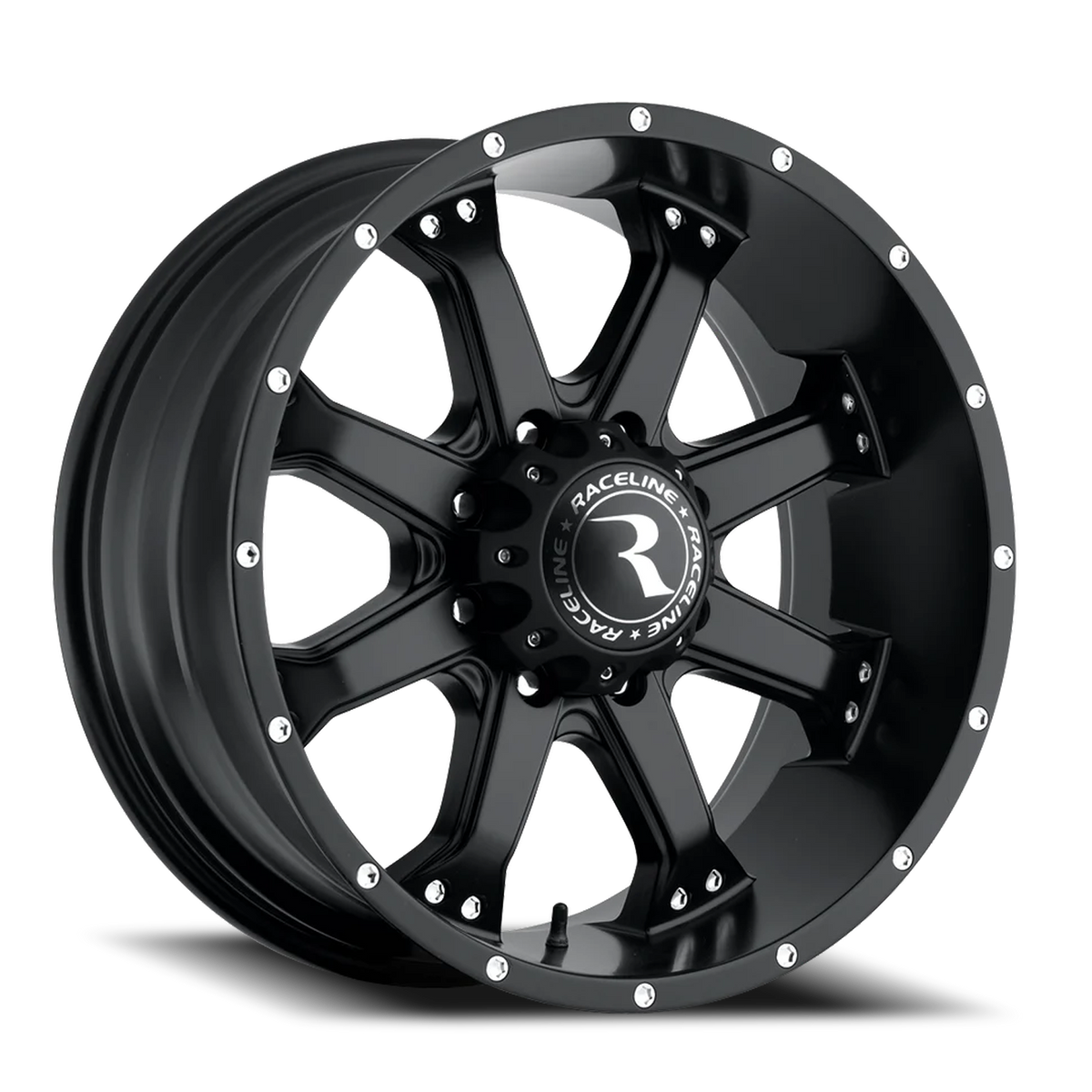 Aluminum Wheels 20x9 Assault 991B Satin Black 18 Offset 8 on 165.1 Bolt Pattern 125.2 Bore Raceline