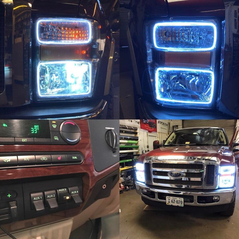 Oracle 08-10 Ford F250/350 LED HL - Black - White