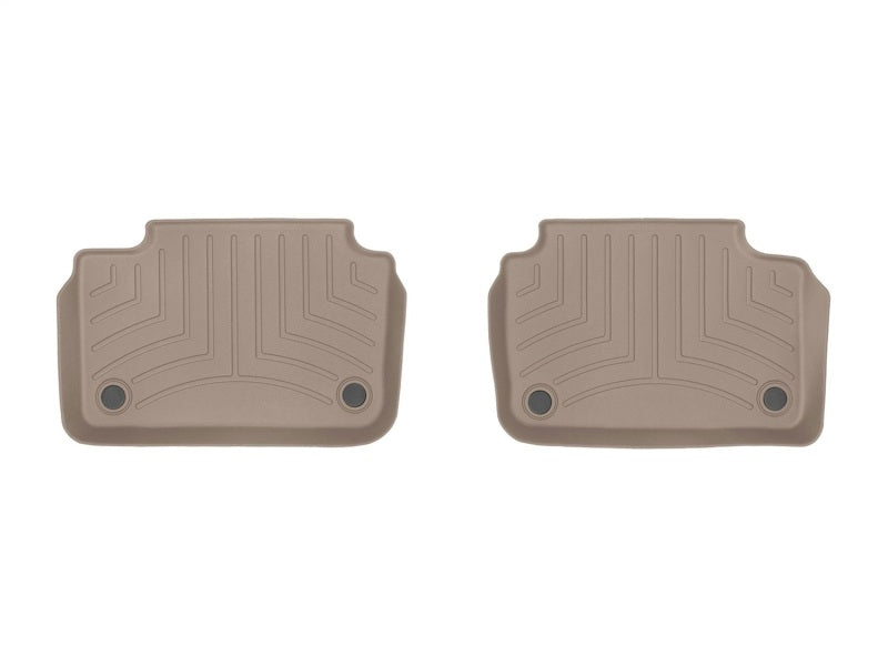 WeatherTech 19-22 Volvo S60 Plug-In Hybrid 2nd Row 2pc Rear FloorLiner - Tan