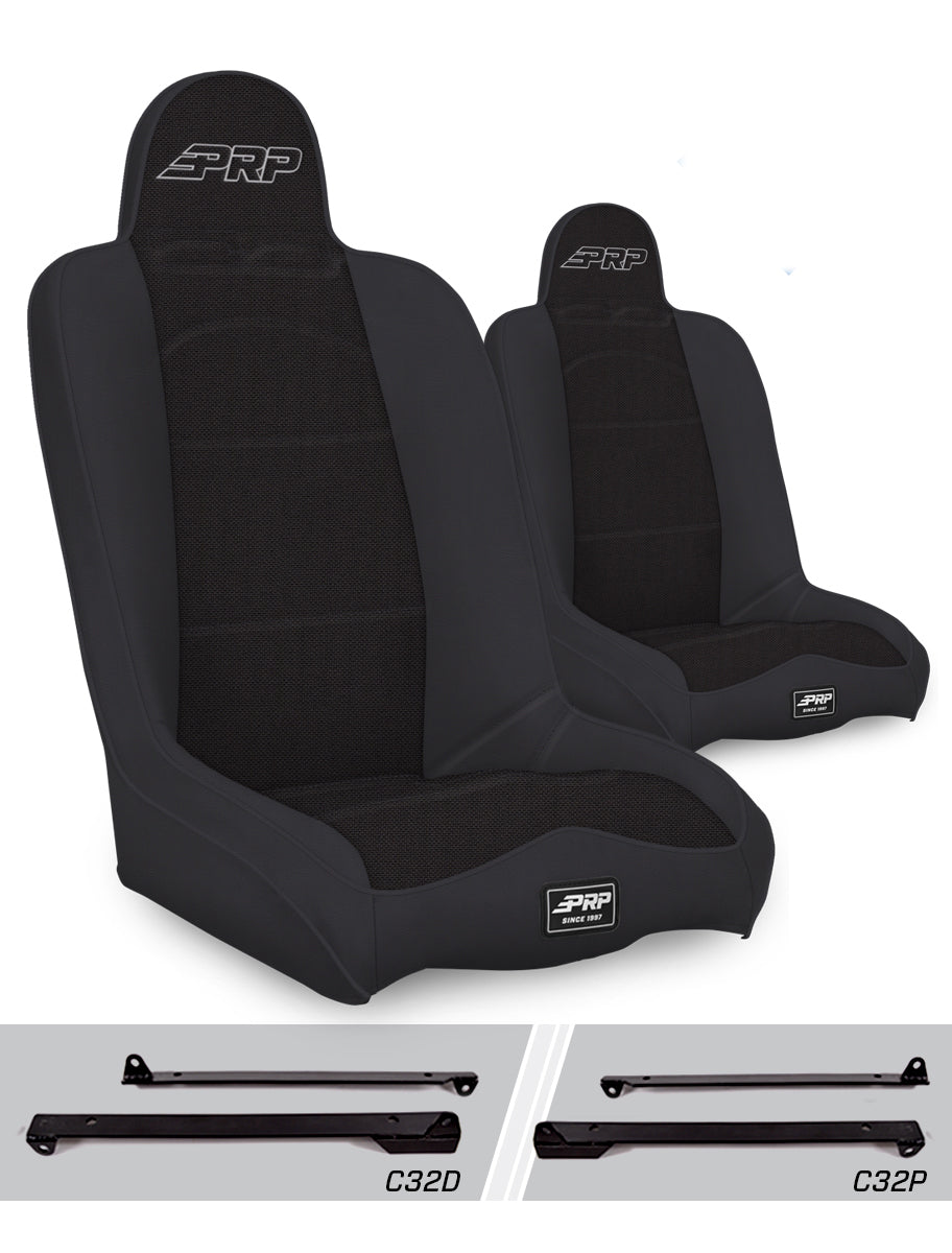 Daily Driver High Back Suspension Seats Kit for Jeep Wrangler CJ7/YJ Pair PRP Seats