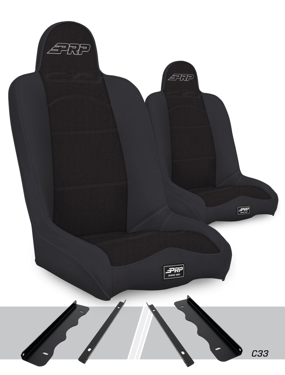 Daily Driver High Back Suspension Seats Kit for 95-01 Jeep Cherokee XJ Pair PRP Seats