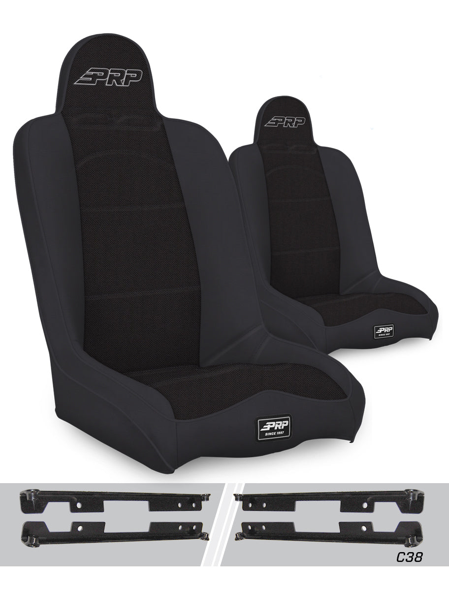 Daily Driver High Back Suspension Seats Kit for Jeep Wrangler JK/JKU Pair PRP Seats