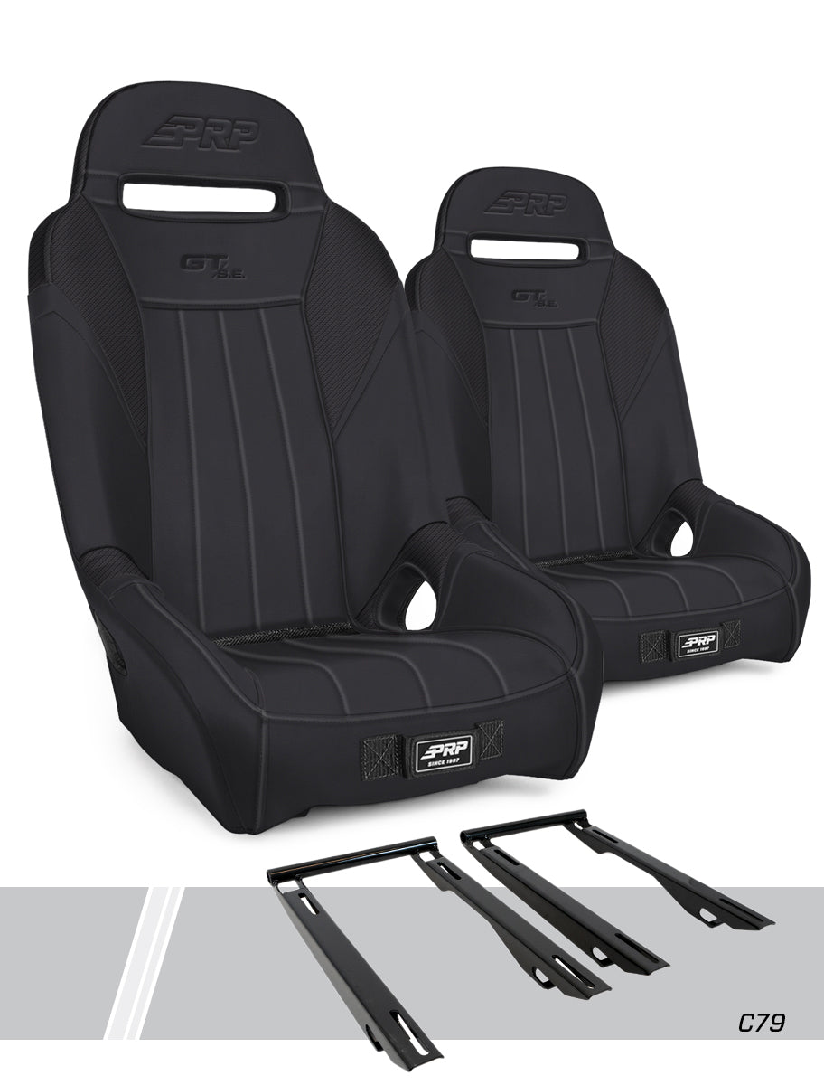 GT/S.E. Suspension Seats Kit for Polaris RZR PRO XP PRO R Turbo R Pair Black PRP Seats