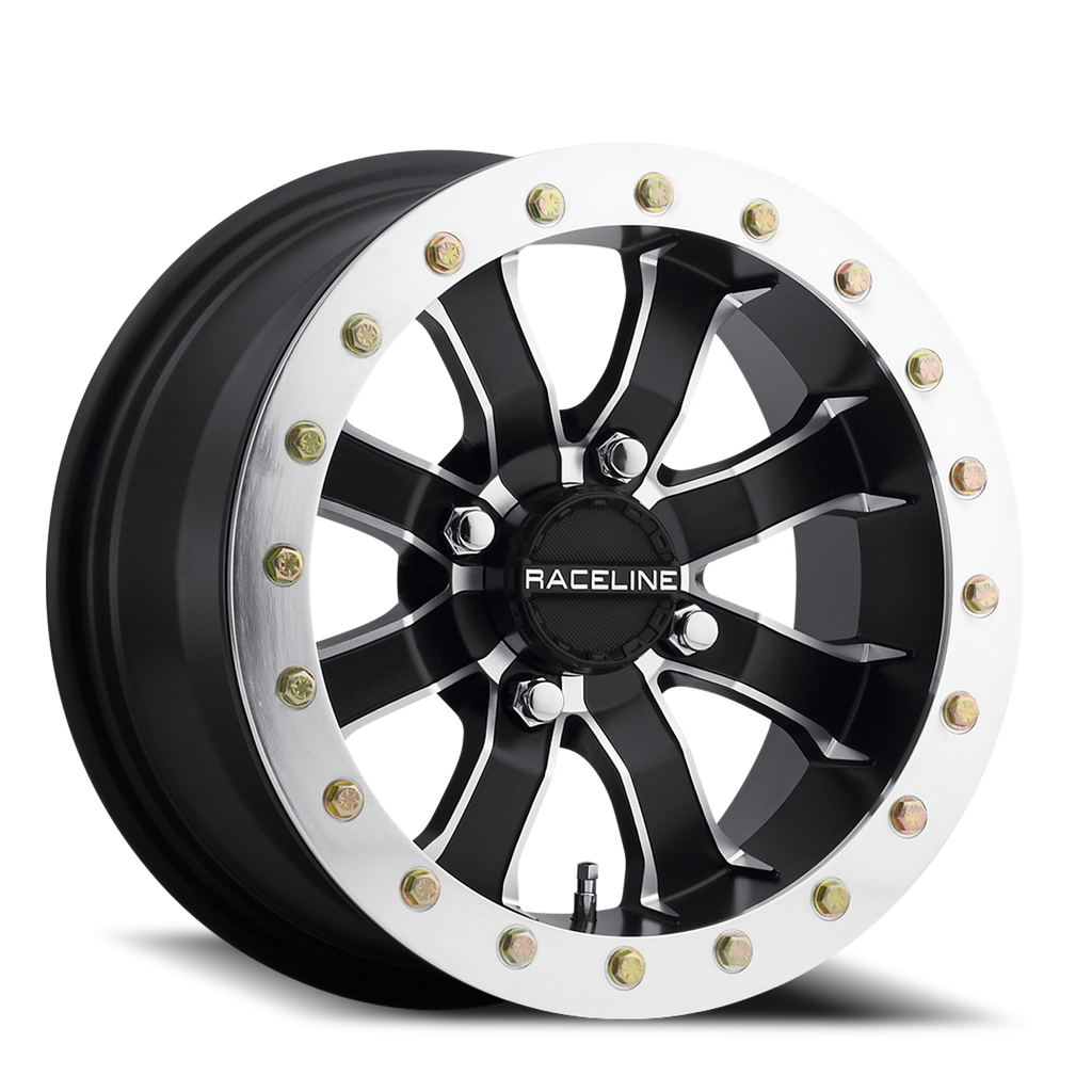 Aluminum Wheels 14x8 Mamba Beadlock UTV A71 Machined Lip Satin Black 0 Offset 4 on 137 Bolt Pattern Raceline