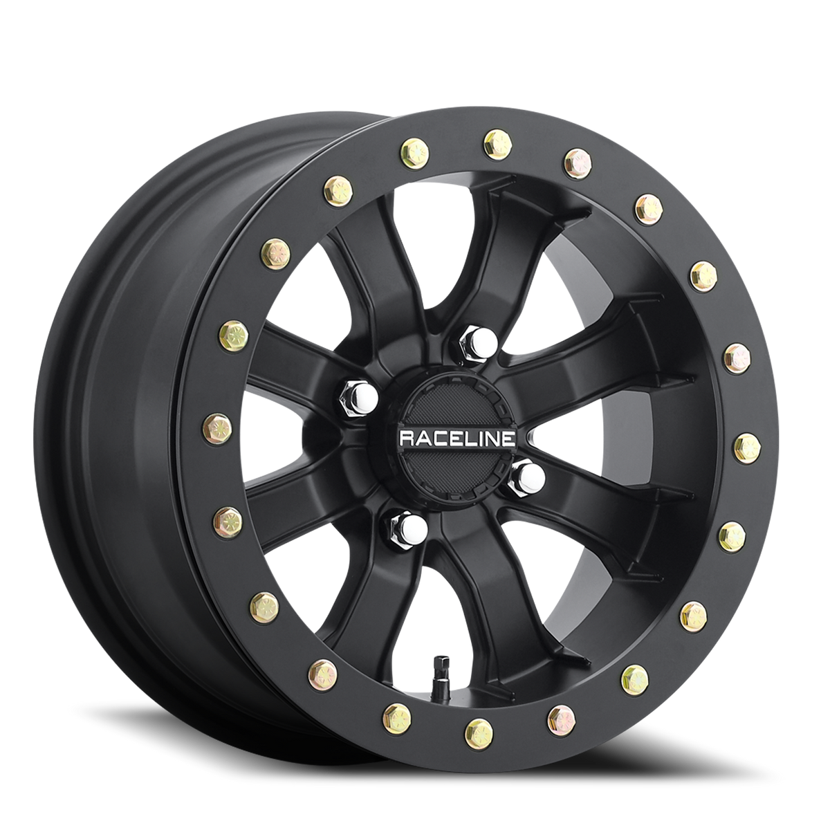 Aluminum Wheels 14x7 Black Mamba Beadlock UTV A71B Satin Black 30 Offset 4 on 137 Bolt Pattern Raceline