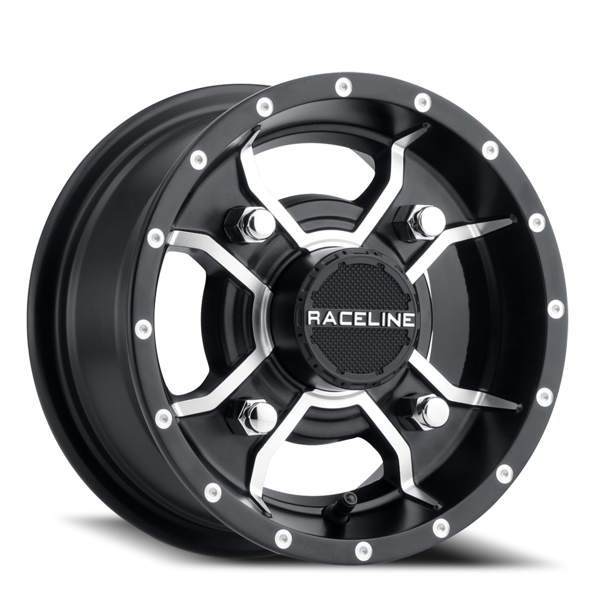 Aluminum Wheels 10x5 Mamba UTV A77 Machined Spokes Satin Black 18 Offset 4 on 110 Bolt Pattern Raceline