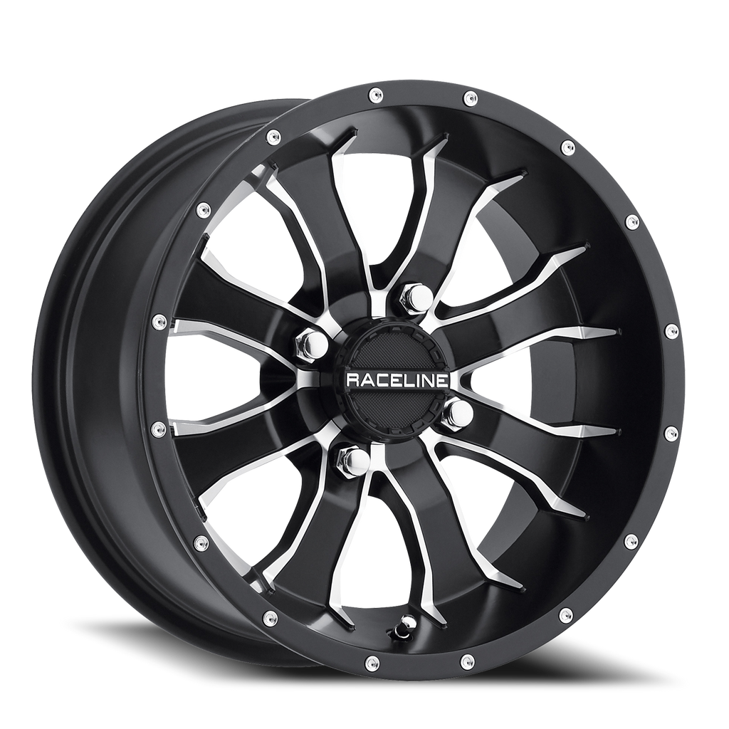Aluminum Wheels 15x7 Mamba UTV A77 Machined Spokes Satin Black 5 Offset 4 on 156 Bolt Pattern Raceline